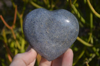 Polished Blue Lazulite Hearts  x 6 From Madagascar