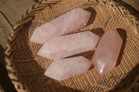 Polished Double Terminated Rose Quartz Points x 4 From Ambatondrazaka, Madagascar