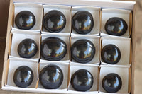 Polished Black Basalt "Hot Rock" Massage Palm Stones  x 12 From Madagascar - TopRock