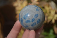 Polished Blue Spotted Spinel Quartz Spheres x 6 From Madagascar