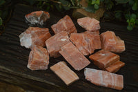 Natural New Sunset Orange Calcite Specimens  x 12 From Spitzkop, Namibia