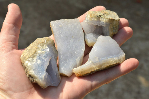 Natural Blue Lace Agate Geode Specimens  x 10 From Nsanje, Malawi - TopRock