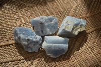 Natural Small Cobbed New Sky Blue Calcite Specimens  x 35 From Spitzkop, Namibia