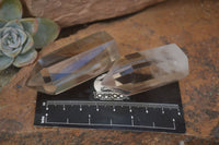 Polished Wispy Phantom Smokey Quartz Points x 12 From Madagascar