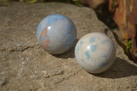 Polished Blue Spotted Spinel Quartz Spheres x 6 From Madagascar