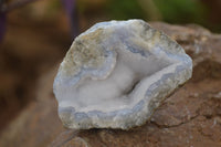 Natural Blue Lace Agate Geode Specimens x 12 From Nsanje, Malawi