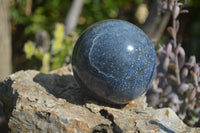 Polished Blue Lazulite Spheres  x 2 From Madagascar