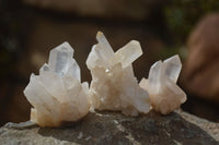 Natural Small Quartz Clusters  x 35 From Madagascar