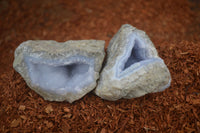 Natural Blue Lace Agate Geode Specimens x 12 From Nsanje, Malawi