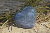 Polished Blue Lazulite Hearts  x 6 From Madagascar