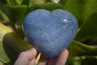 Polished Blue Lazulite Hearts  x 6 From Madagascar