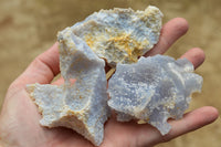 Natural Etched Blue Chalcedony Agate Specimens  x 12 From Nsanje, Malawi - TopRock