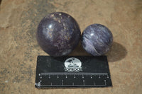 Polished Purple Lepidolite Spheres  x 6 From Madagascar - Toprock Gemstones and Minerals 