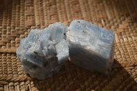 Natural Small Cobbed New Sky Blue Calcite Specimens  x 35 From Spitzkop, Namibia