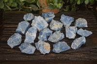 Natural New Sky Blue Calcite Specimens  x 24 From Spitzkop, Namibia