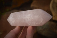 Polished Double Terminated Rose Quartz Points x 4 From Ambatondrazaka, Madagascar