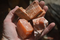 Natural New Sunset Orange Calcite Specimens  x 24 From Spitzkop, Namibia