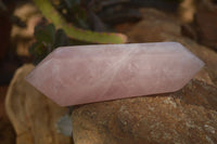 Polished Double Terminated Rose Quartz Points x 4 From Ambatondrazaka, Madagascar