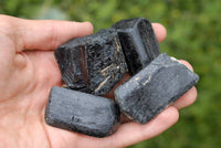 Natural Large Affordable Alluvial Black Tourmaline Crystals x 12 From Zimbabwe - TopRock