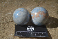 Polished Blue Spotted Spinel Quartz Spheres x 6 From Madagascar