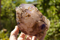 Polished Large Smokey Amethyst Window Quartz Crystals x 2 From Akansobe, Madagascar - TopRock