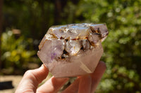 Polished Large Smokey Amethyst Window Quartz Crystals x 2 From Akansobe, Madagascar - TopRock