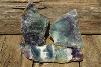 Polished Semi Translucent Watermelon Fluorite Slices x 3 From Uis, Namibia - TopRock