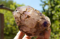 Polished Large Smokey Amethyst Window Quartz Crystals x 2 From Akansobe, Madagascar - TopRock