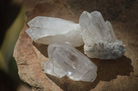 Natural Small Clear Quartz Crystals & Clusters  x 24 From Zambia - Toprock Gemstones and Minerals 