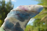 Polished Semi Translucent Watermelon Fluorite Slices x 3 From Uis, Namibia - TopRock