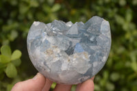 Polished Crystal Centred Blue Celestite Geodes  x 2 From Sakoany, Madagascar