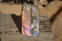 Polished Rare Purple Flash Labradorite Standing Free Forms x 2 From Tulear, Madagascar