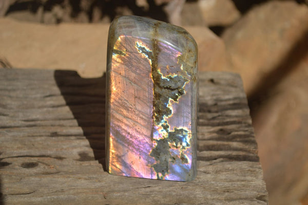 Polished  Rare Purple Flash Labradorite Standing Free Forms  x 2 From Tulear, Madagascar