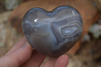 Polished Large Agate Gemstone Hearts x 6 From Madagascar