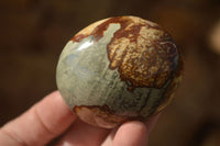 Polished  Polychrome / Picasso Jasper Palm Stones  x 12 From Madagascar