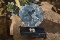 Polished Crystal Centred Blue Celestite Geodes  x 2 From Sakoany, Madagascar