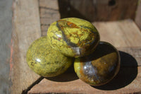 Polished Green Opal Palm Stones  x 12 From Madagascar - Toprock Gemstones and Minerals 