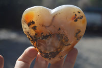 Polished Large Agate Gemstone Hearts x 6 From Madagascar