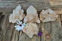 Natural Candle Quartz Clusters With Golden Iron Colouration  x 4 From Madagascar - TopRock