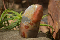 Polished Polychrome Jasper Standing Free Forms  x 2 From Marovato, Madagascar