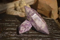 Polished  Double Terminated Purple Lepidolite Points  x 4 From Mozambique