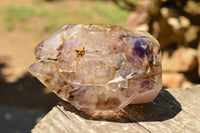 Polished Large Smokey Amethyst Window Quartz Crystals x 2 From Akansobe, Madagascar - TopRock