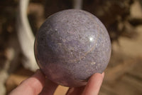 Polished  Purple Lepidolite Spheres With Rubellite On One  x 2 From Zimbabwe