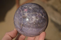 Polished  Purple Lepidolite Spheres With Rubellite On One  x 2 From Zimbabwe