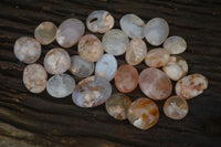 Polished Mini Ocean  Flower Agate Palm Stones  x 35 From Madagascar