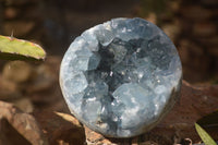 Polished Crystal Centred Blue Celestite Geodes  x 2 From Sakoany, Madagascar