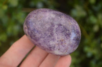 Polished  Purple Lepidolite Palm Stones  x 6 From Zimbabwe