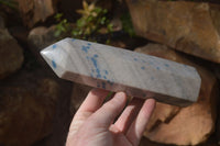 Polished Blue Spotted Spinel Quartz Points x 2 From Madagascar