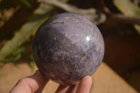 Polished  Purple Lepidolite Spheres With Rubellite On One  x 2 From Zimbabwe