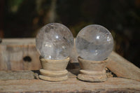 Polished Clear Rock Crystal Quartz Balls  x 6 From Madagascar